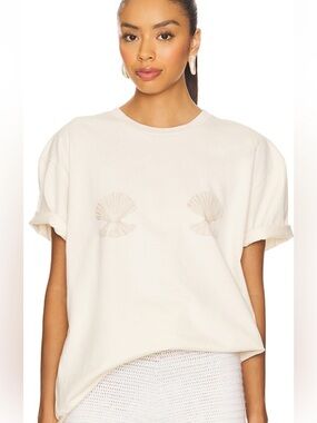 Lovers & Friends cover up tee in Pearl seashell